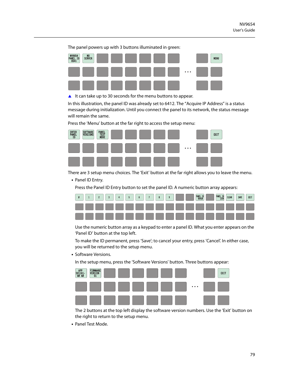 Panel test mode, User’s guide | Grass Valley NV9654 v.1.1 User Manual | Page 89 / 118