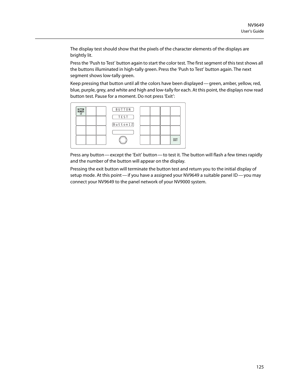 Except the ‘exit’ button | Grass Valley NV9649 v.1.1 User Manual | Page 137 / 166