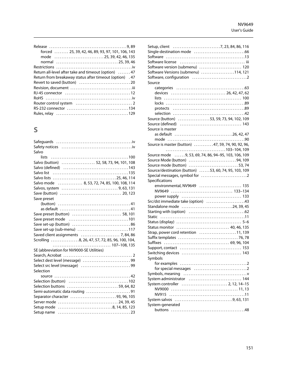 Grass Valley NV9649 v.1.1 User Manual | Page 163 / 166