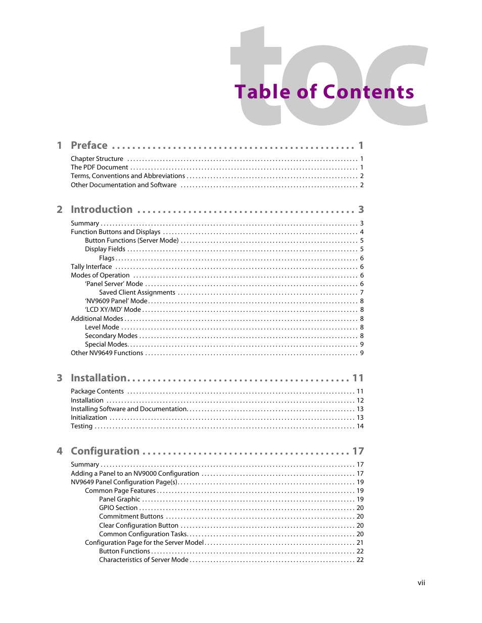 Grass Valley NV9649 v.1.1 User Manual | Page 7 / 166