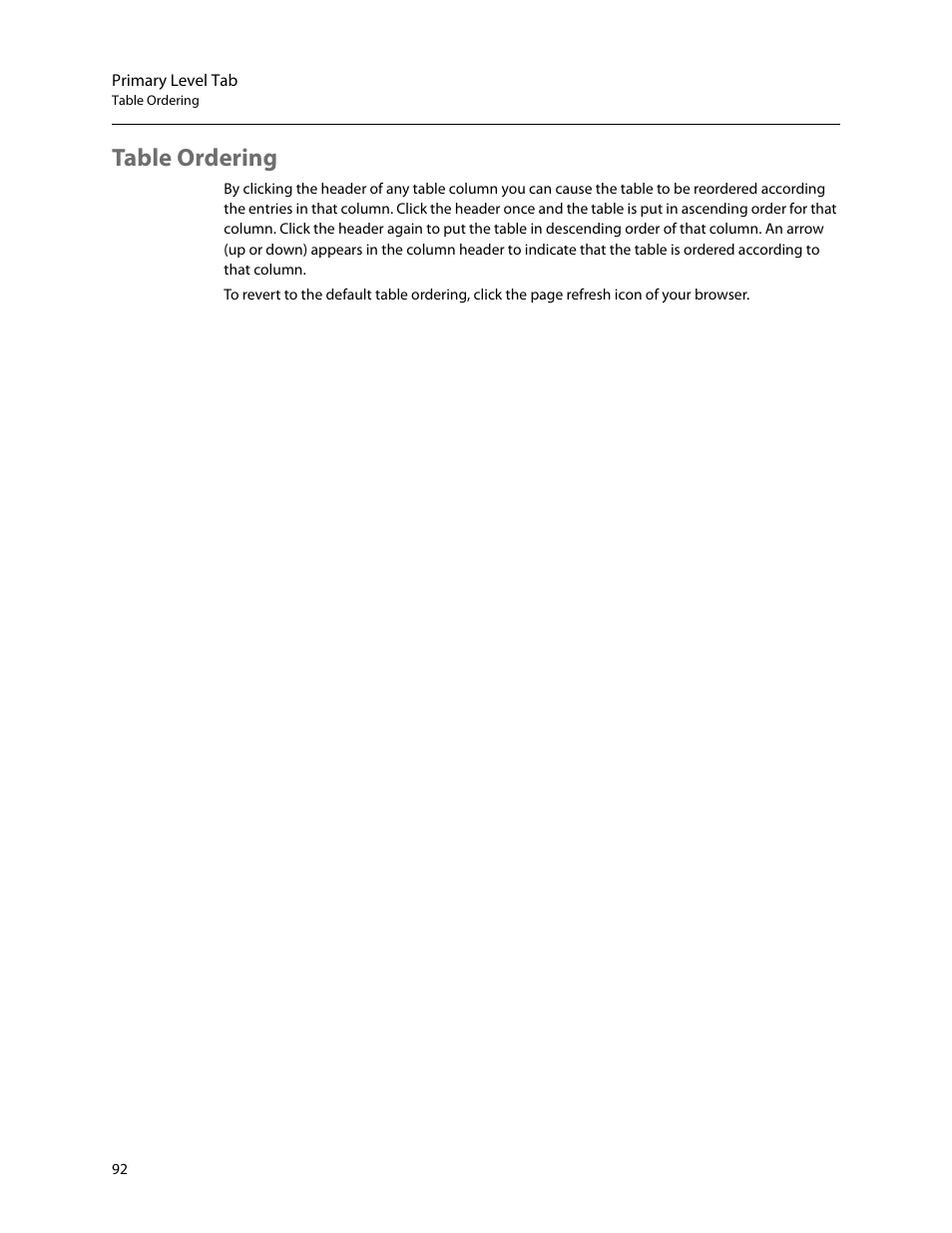 Table ordering | Grass Valley NV9000 Web Suite v.1.2 User Manual | Page 102 / 118