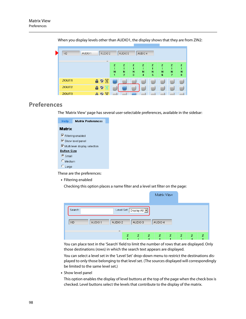 Preferences | Grass Valley NV9000 Web Suite v.1.2 User Manual | Page 108 / 118