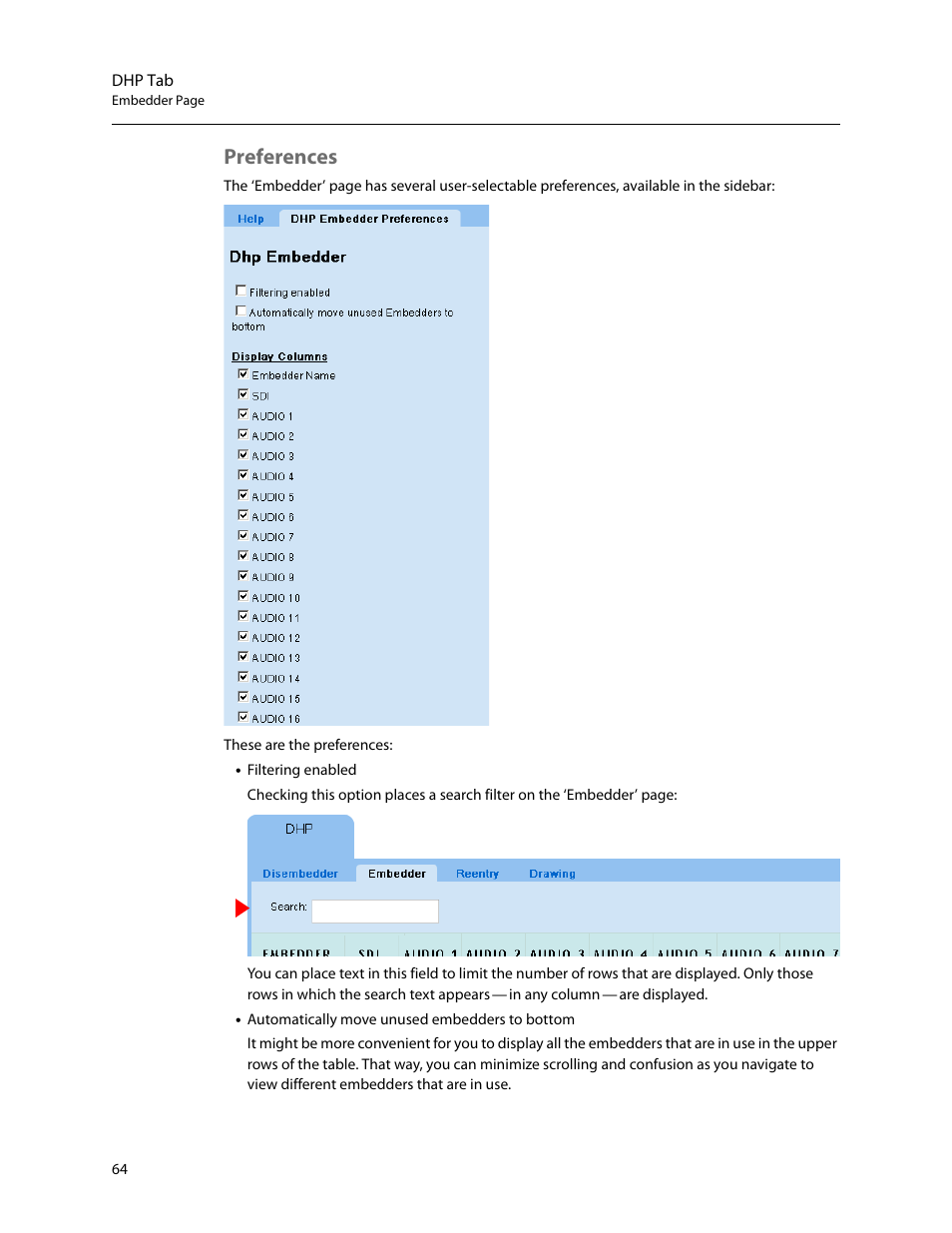 Preferences | Grass Valley NV9000 Web Suite v.1.2 User Manual | Page 74 / 118