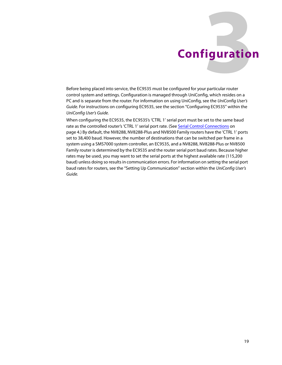 Configuration | Grass Valley EC9535 v.1.1 User Manual | Page 27 / 44