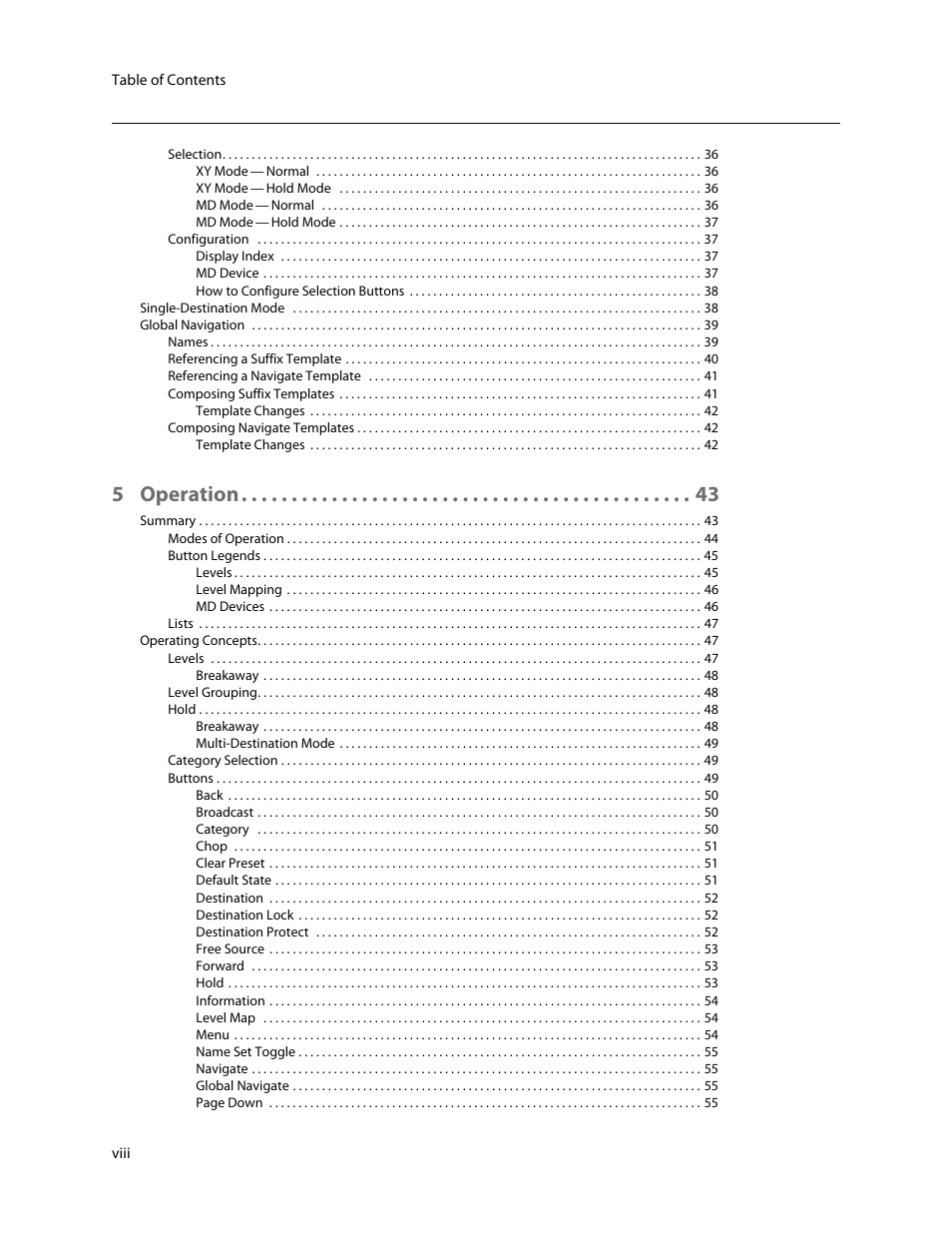 5 operation | Grass Valley NV9642 v.1.2 User Manual | Page 8 / 106