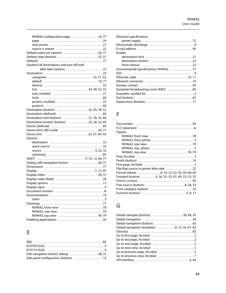 Grass Valley NV9642 v.1.2 User Manual | Page 99 / 106
