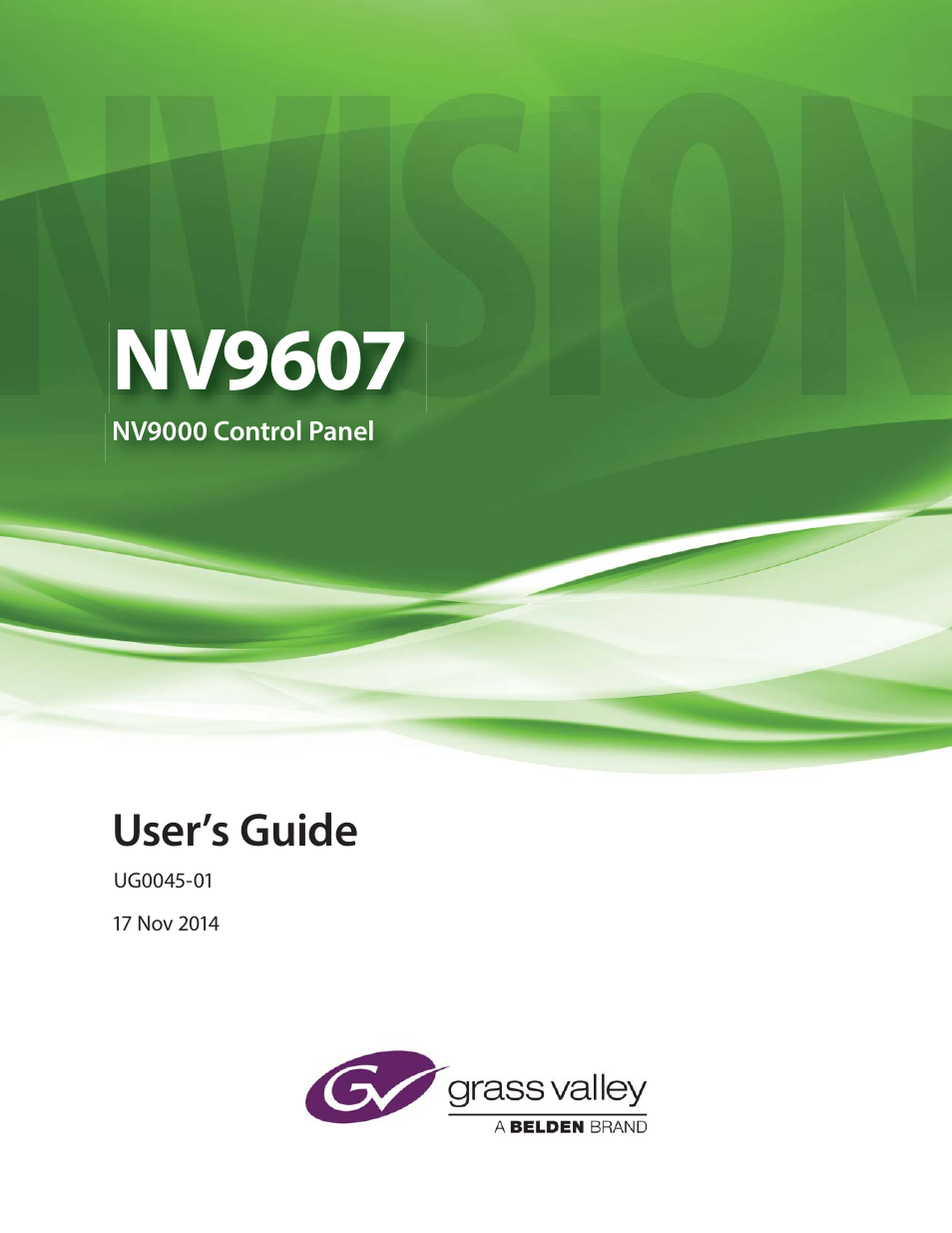 Grass Valley NV9607 v.1.1 User Manual | 90 pages