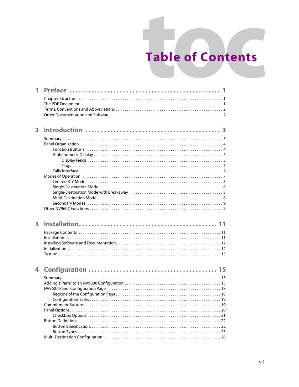 Grass Valley NV9607 v.1.1 User Manual | Page 7 / 90