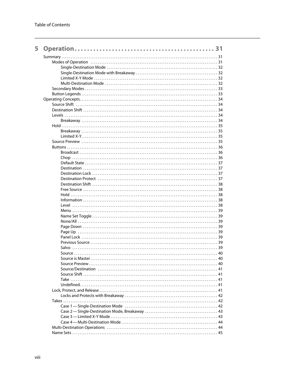 5 operation | Grass Valley NV9607 v.1.1 User Manual | Page 8 / 90