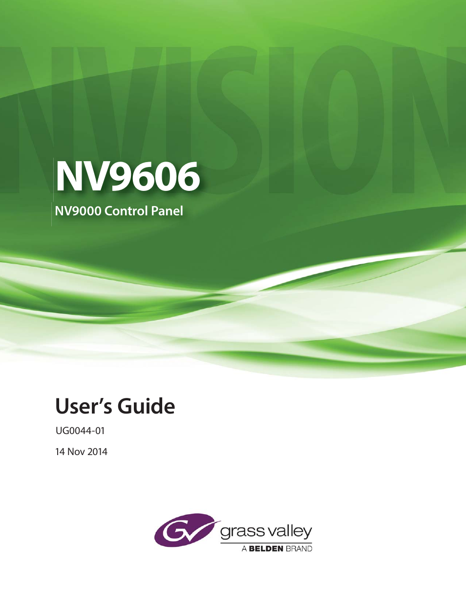 Grass Valley NV9606 v.1.1 User Manual | 70 pages