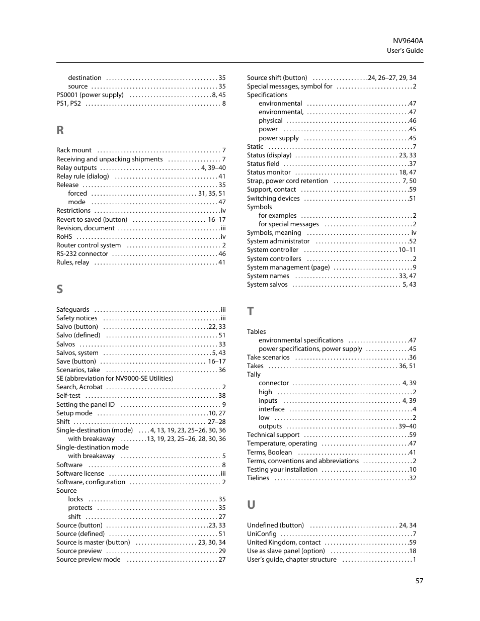 Grass Valley NV9606 v.1.1 User Manual | Page 67 / 70