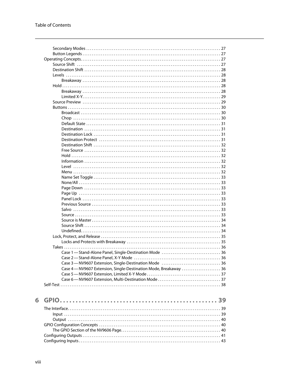 6 gpio | Grass Valley NV9606 v.1.1 User Manual | Page 8 / 70