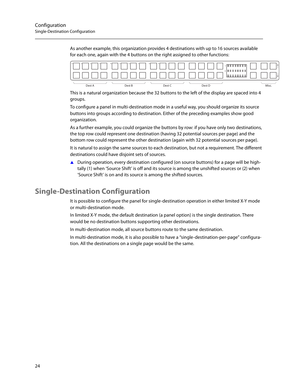 Single-destination configuration | Grass Valley NV9605 v.1.1 User Manual | Page 34 / 74