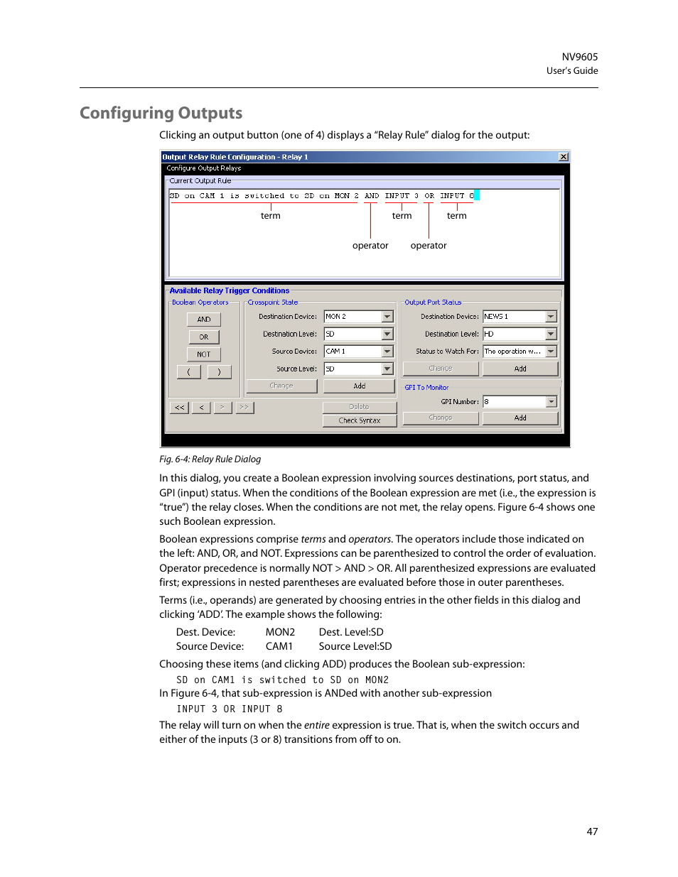 Configuring outputs | Grass Valley NV9605 v.1.1 User Manual | Page 57 / 74