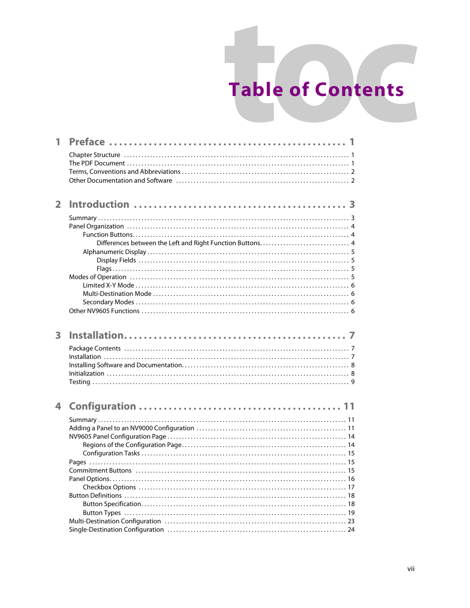 Grass Valley NV9605 v.1.1 User Manual | Page 7 / 74