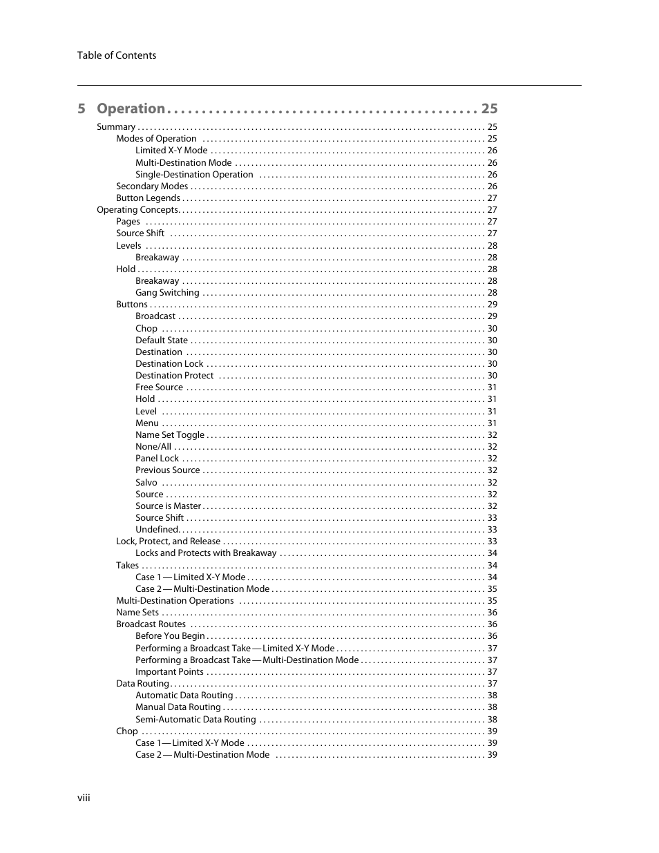 5 operation | Grass Valley NV9605 v.1.1 User Manual | Page 8 / 74
