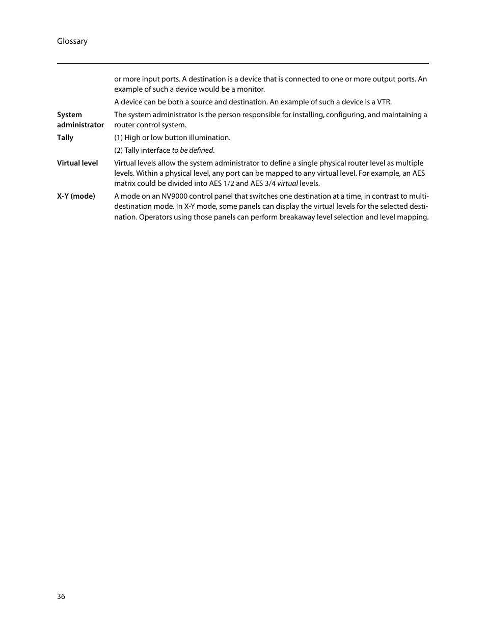 Grass Valley NV9604 v.1.1 User Manual | Page 44 / 52