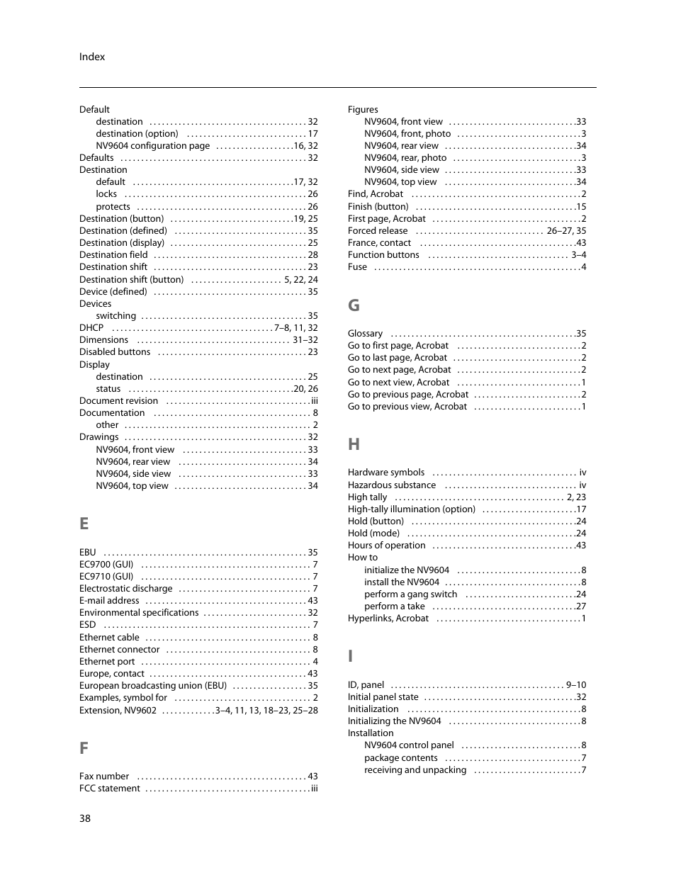 Grass Valley NV9604 v.1.1 User Manual | Page 46 / 52