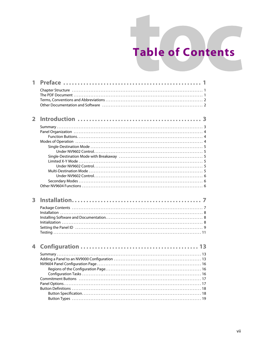 Grass Valley NV9604 v.1.1 User Manual | Page 7 / 52