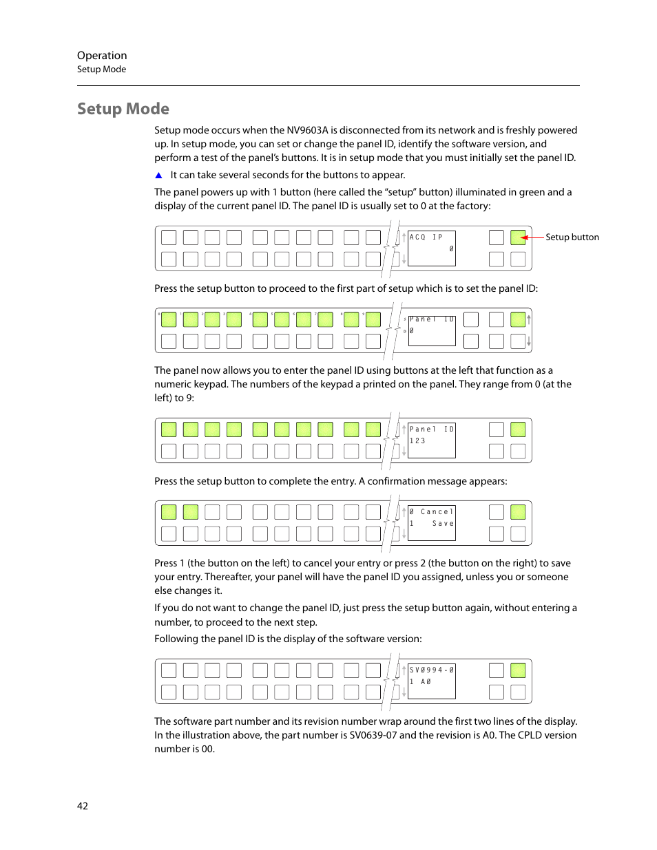 Setup mode | Grass Valley NV9603A v.1.1 User Manual | Page 52 / 68