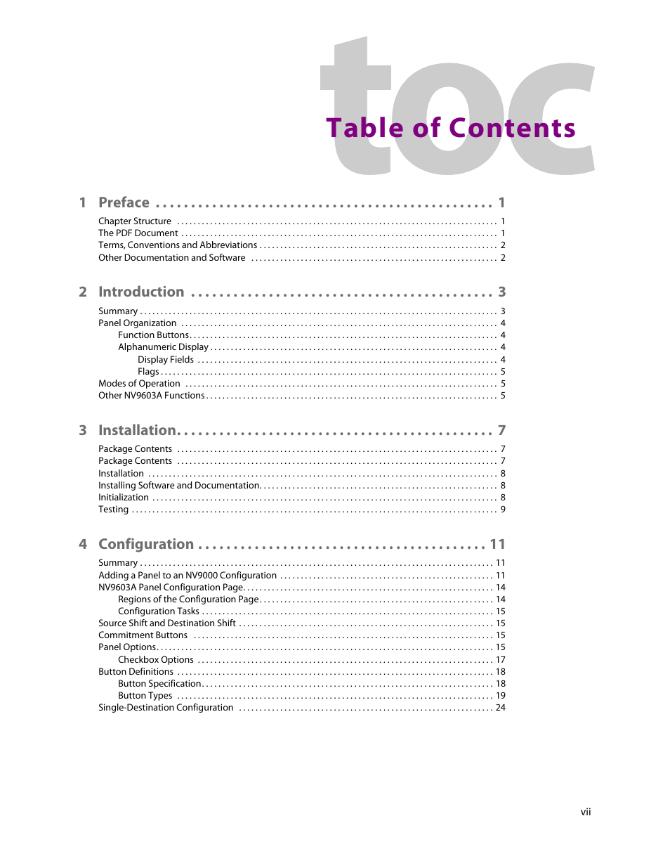 Grass Valley NV9603A v.1.1 User Manual | Page 7 / 68