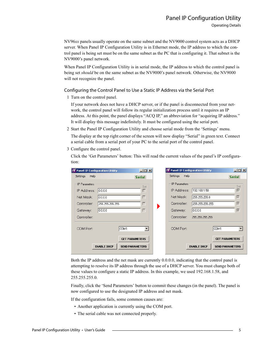 Panel ip configuration utility | Grass Valley NV9000 v.1.2 User Manual | Page 5 / 10