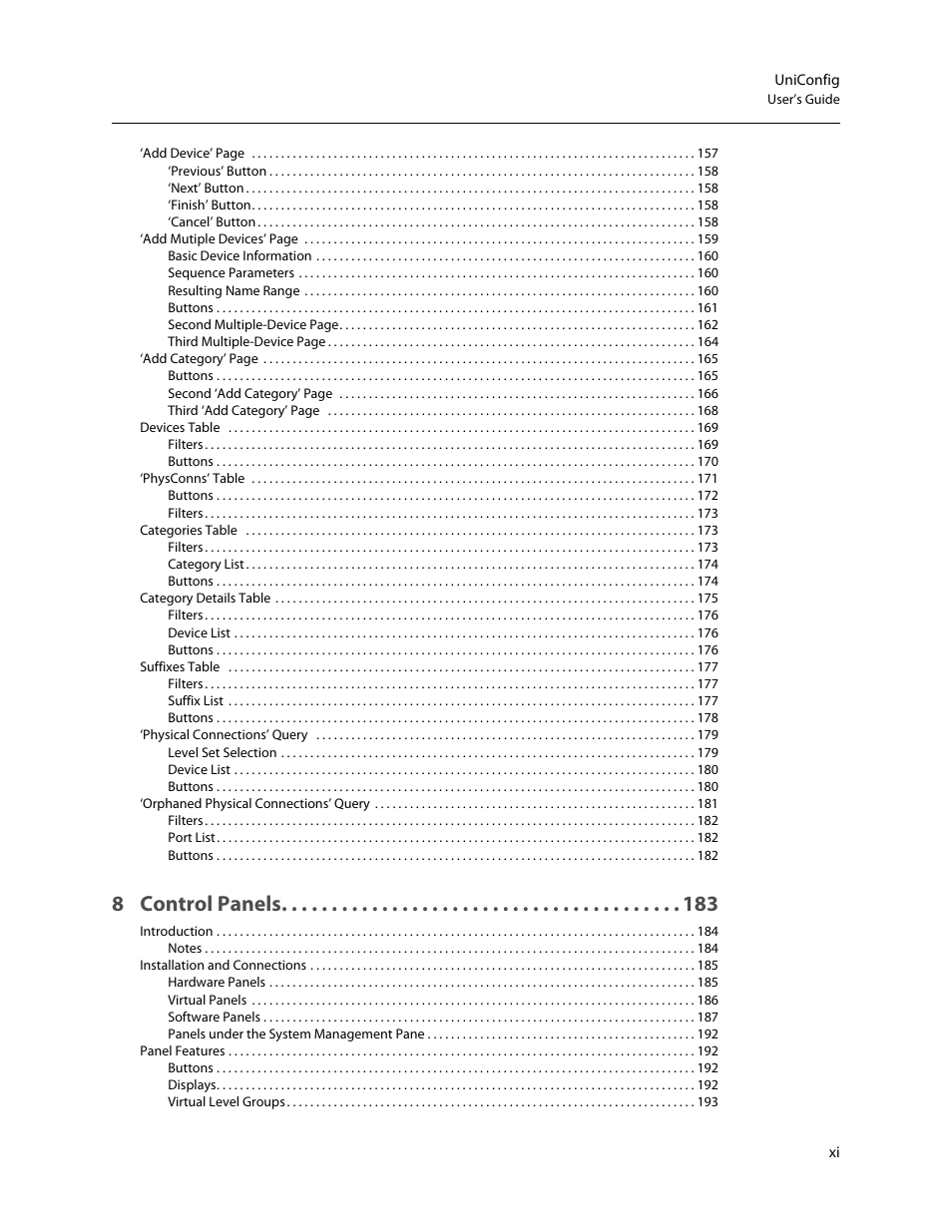 8 control panels | Grass Valley NV9000-SE v.5.0 User Manual | Page 11 / 540