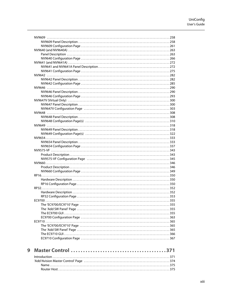 9 master control | Grass Valley NV9000-SE v.5.0 User Manual | Page 13 / 540