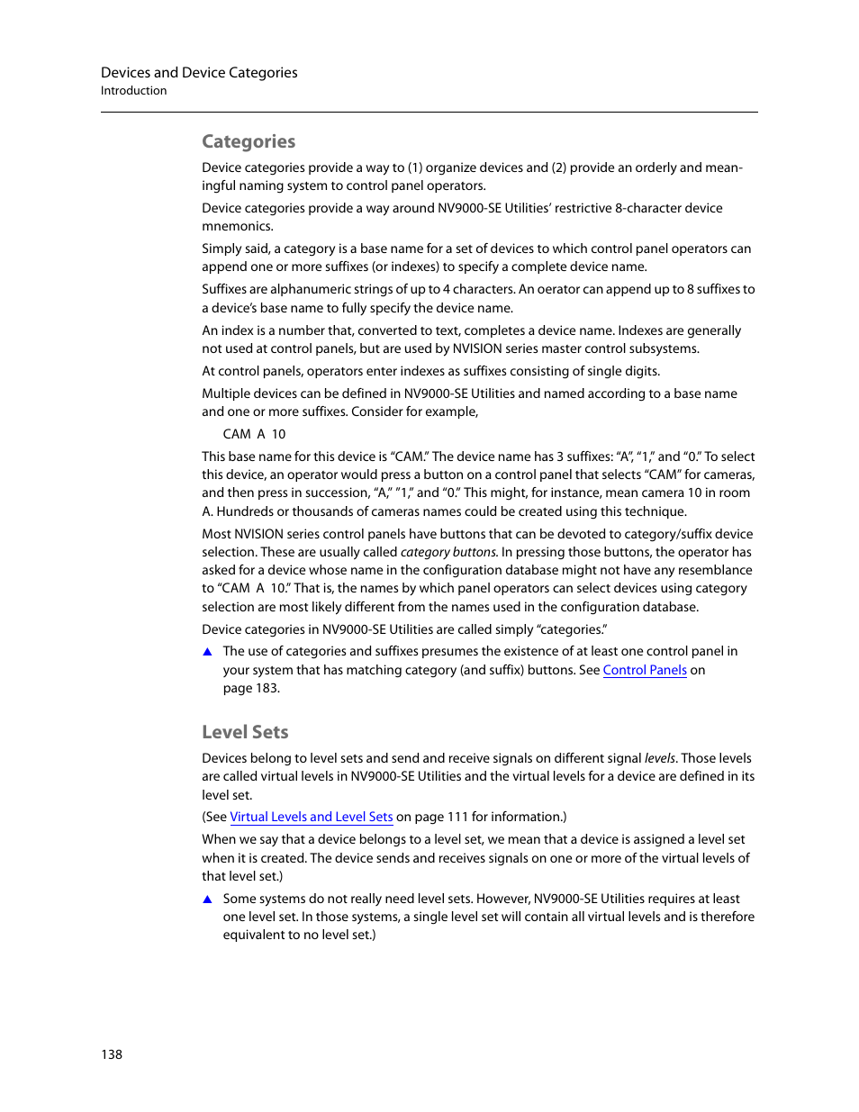 Categories, Level sets, Categories level sets | Grass Valley NV9000-SE v.5.0 User Manual | Page 156 / 540