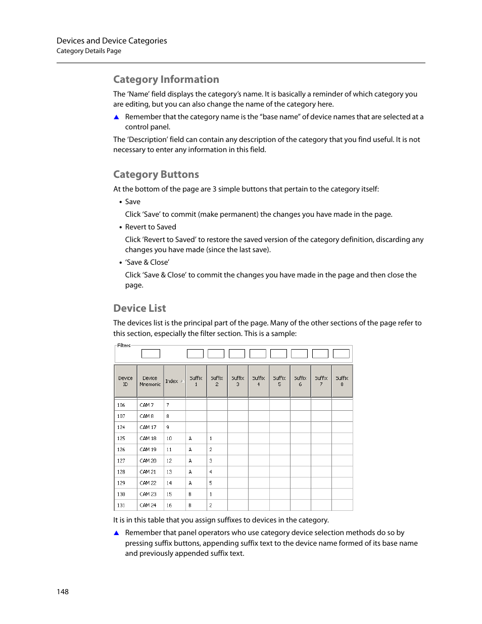 Category information, Category buttons, Device list | Category information category buttons device list | Grass Valley NV9000-SE v.5.0 User Manual | Page 166 / 540