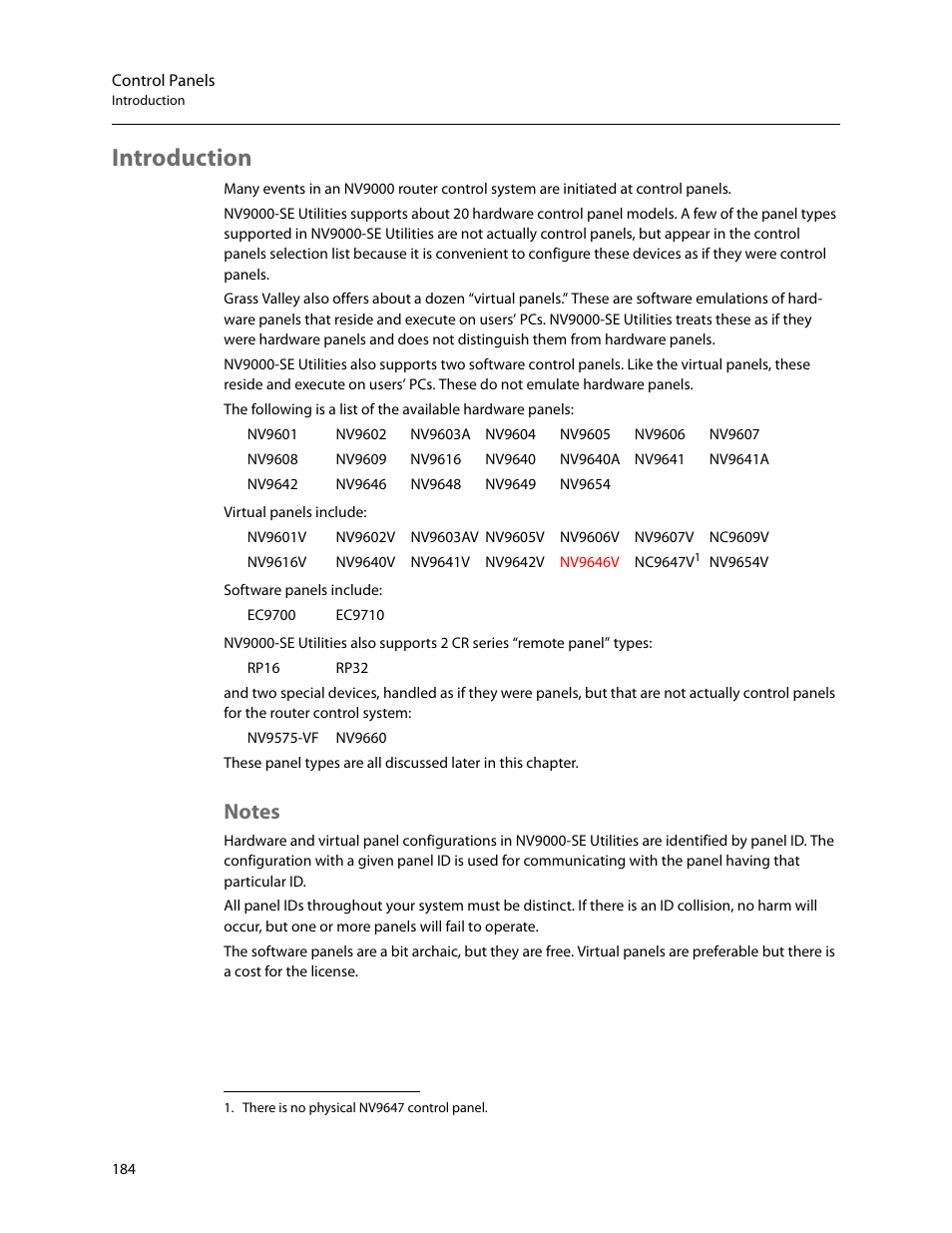 Introduction, Notes | Grass Valley NV9000-SE v.5.0 User Manual | Page 202 / 540