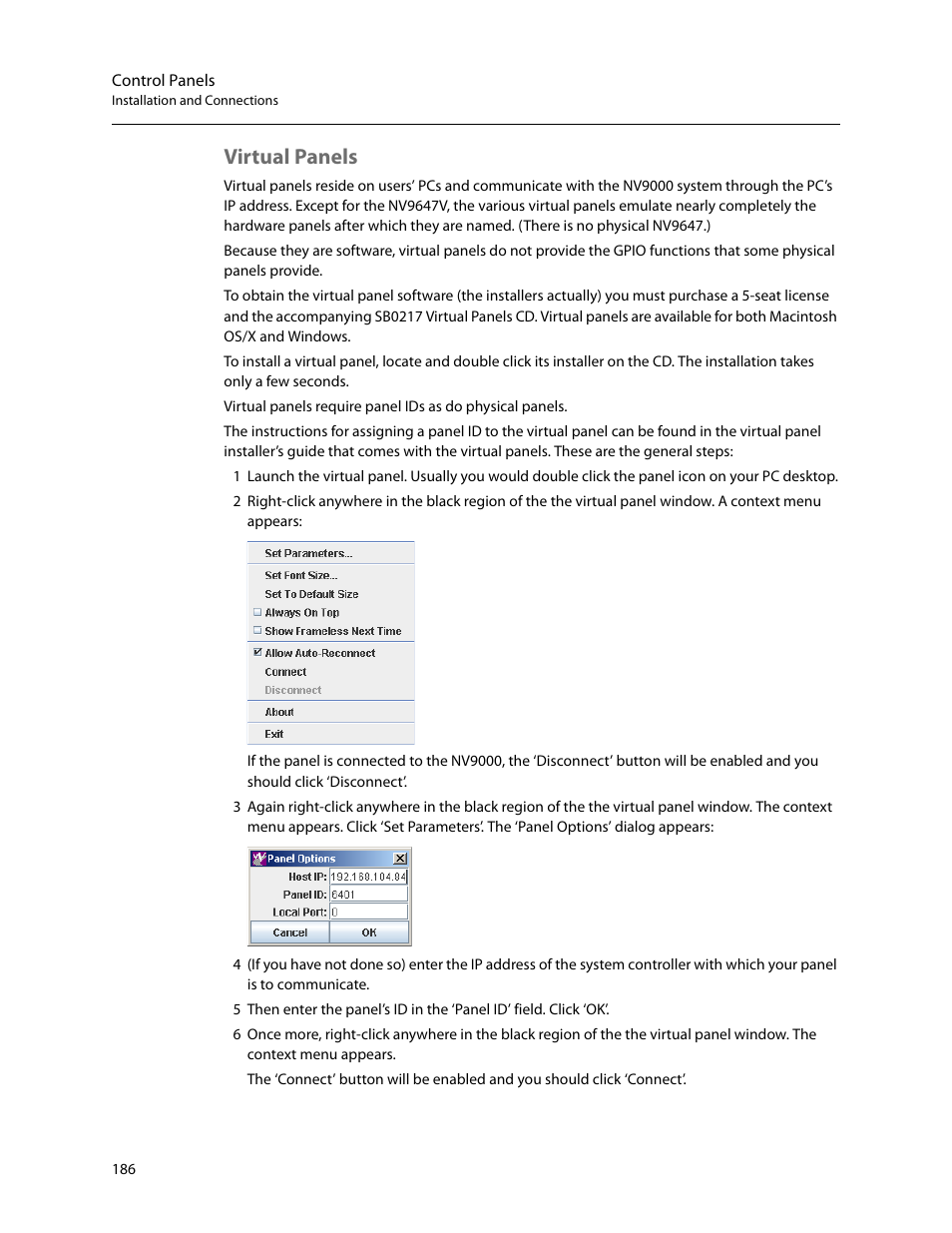 Virtual panels | Grass Valley NV9000-SE v.5.0 User Manual | Page 204 / 540