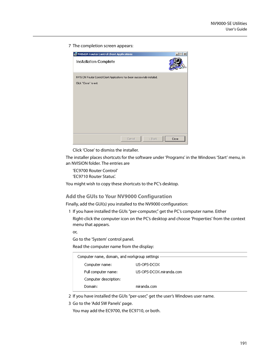 Add the guis to your nv9000 configuration | Grass Valley NV9000-SE v.5.0 User Manual | Page 209 / 540