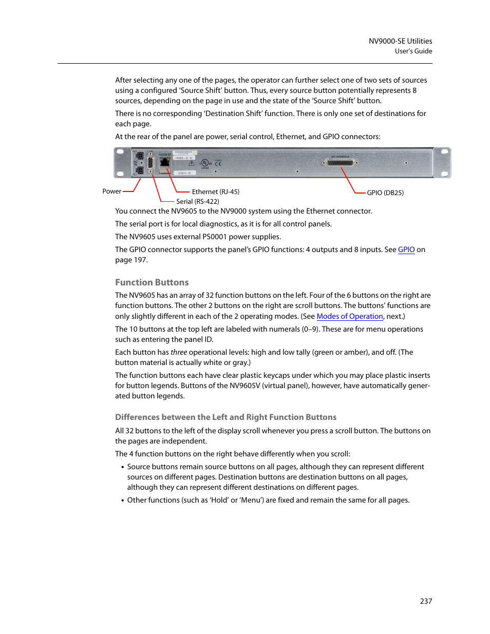 Function buttons | Grass Valley NV9000-SE v.5.0 User Manual | Page 255 / 540