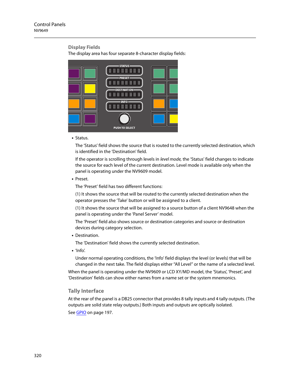 Tally interface | Grass Valley NV9000-SE v.5.0 User Manual | Page 338 / 540