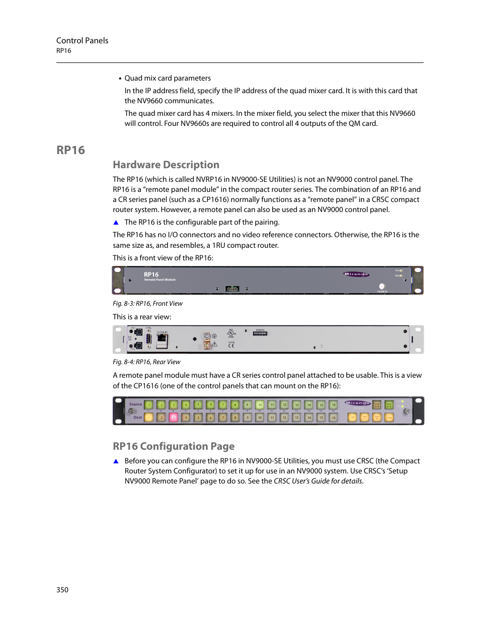 Rp16, Hardware description, Rp16 configuration page | Grass Valley NV9000-SE v.5.0 User Manual | Page 368 / 540