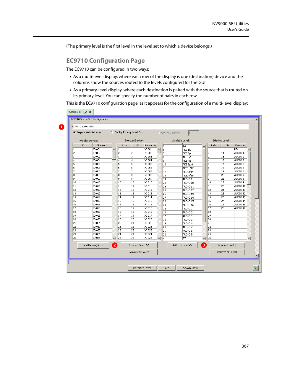 Ec9710 configuration page | Grass Valley NV9000-SE v.5.0 User Manual | Page 385 / 540