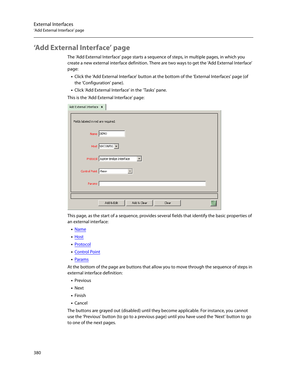 Add external interface’ page | Grass Valley NV9000-SE v.5.0 User Manual | Page 398 / 540