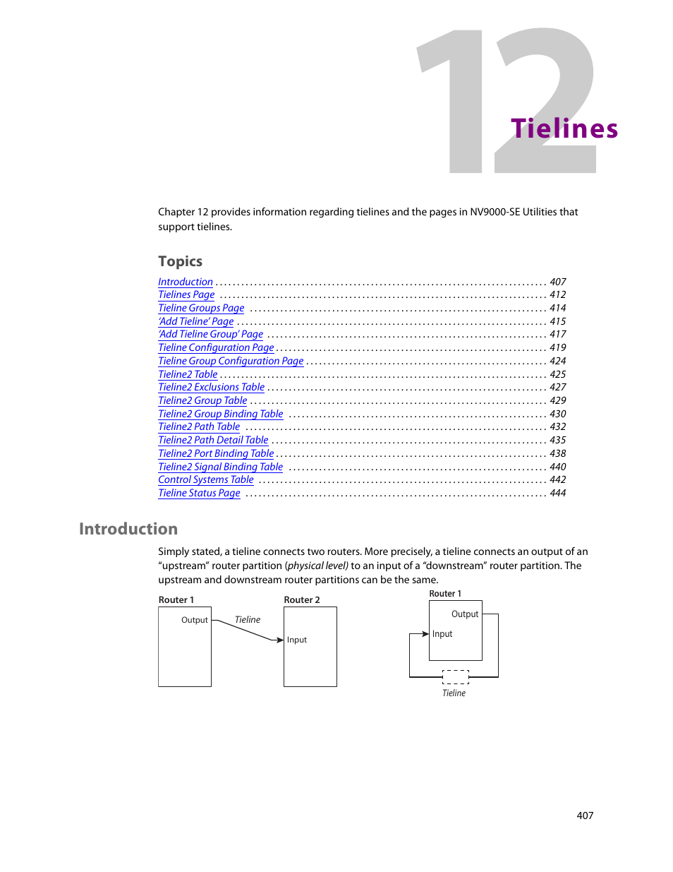 Tielines, Introduction, 12 tielines | Topics | Grass Valley NV9000-SE v.5.0 User Manual | Page 425 / 540