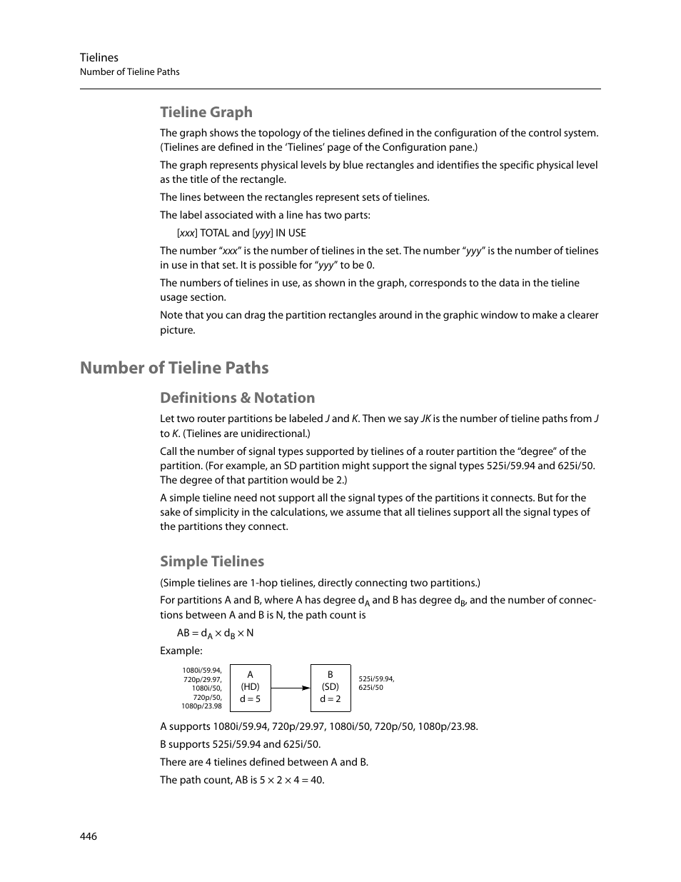 Tieline graph, Number of tieline paths, Definitions & notation | Simple tielines, Definitions & notation simple tielines | Grass Valley NV9000-SE v.5.0 User Manual | Page 464 / 540