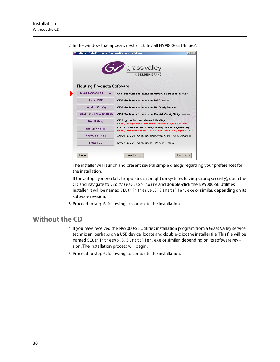 Without the cd | Grass Valley NV9000-SE v.5.0 User Manual | Page 48 / 540