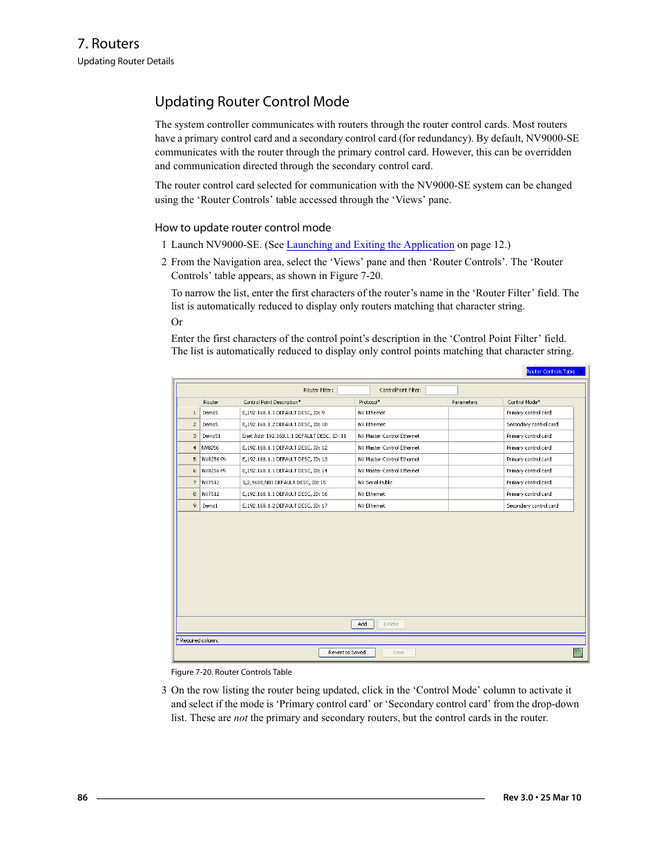 Updating router control mode, How to update router control mode, Routers | Grass Valley NV9000-SE v.3.0 User Manual | Page 106 / 590