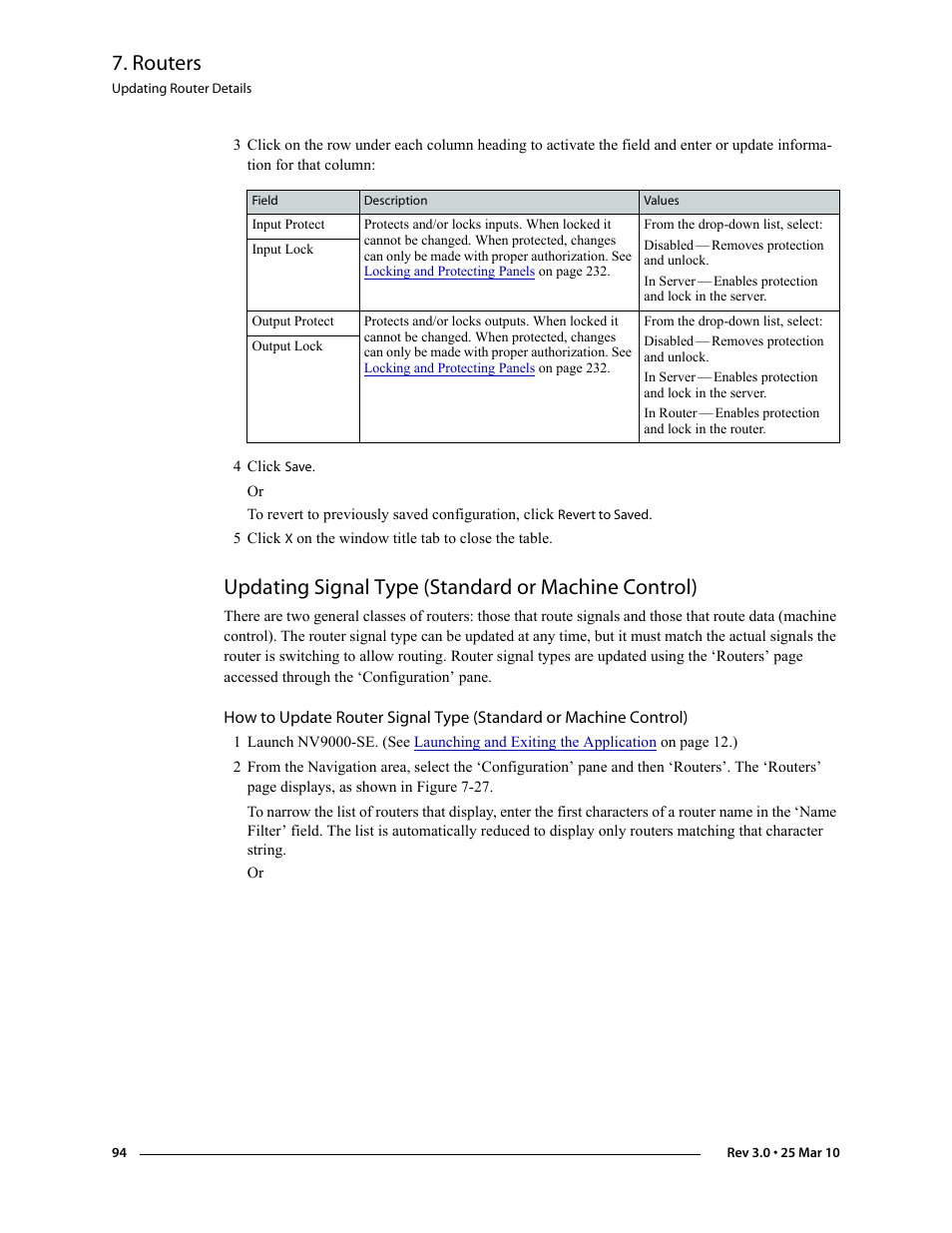 4 click save, Updating signal type (standard or machine control), Routers | Grass Valley NV9000-SE v.3.0 User Manual | Page 114 / 590