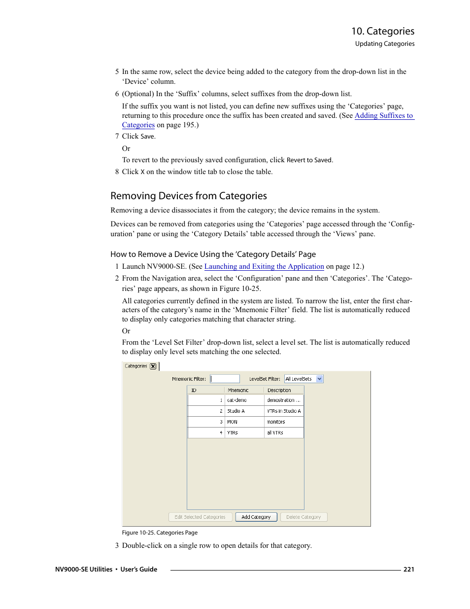 7 click save, Removing devices from categories, Removing | Devices from categories, Categories | Grass Valley NV9000-SE v.3.0 User Manual | Page 241 / 590