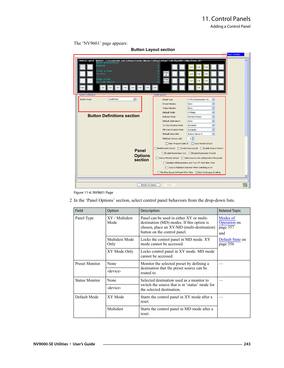 Control panels | Grass Valley NV9000-SE v.3.0 User Manual | Page 263 / 590