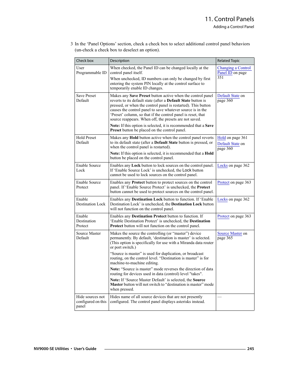 Control panels | Grass Valley NV9000-SE v.3.0 User Manual | Page 265 / 590