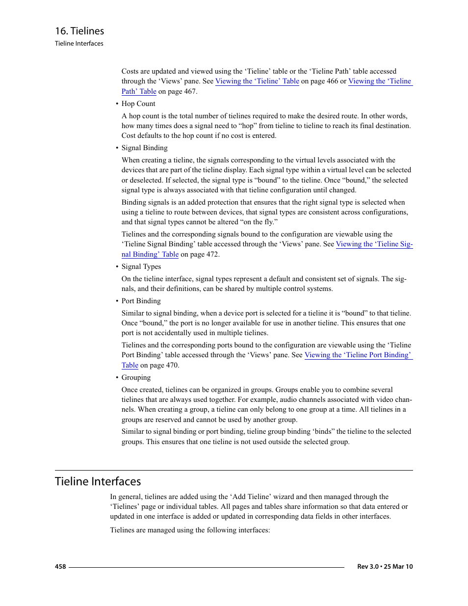 Tieline interfaces, Tielines | Grass Valley NV9000-SE v.3.0 User Manual | Page 478 / 590