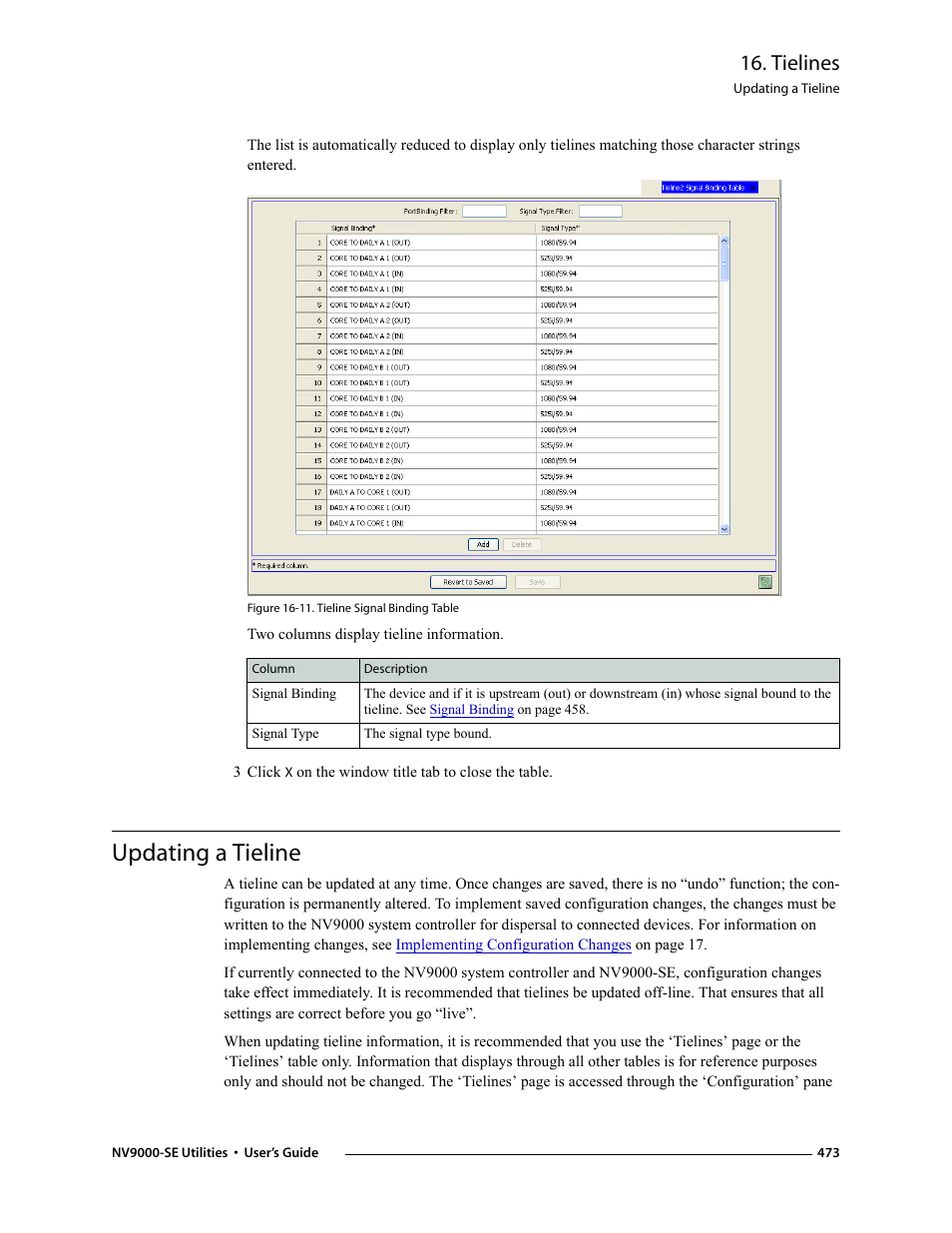 Updating a tieline, Tielines | Grass Valley NV9000-SE v.3.0 User Manual | Page 493 / 590