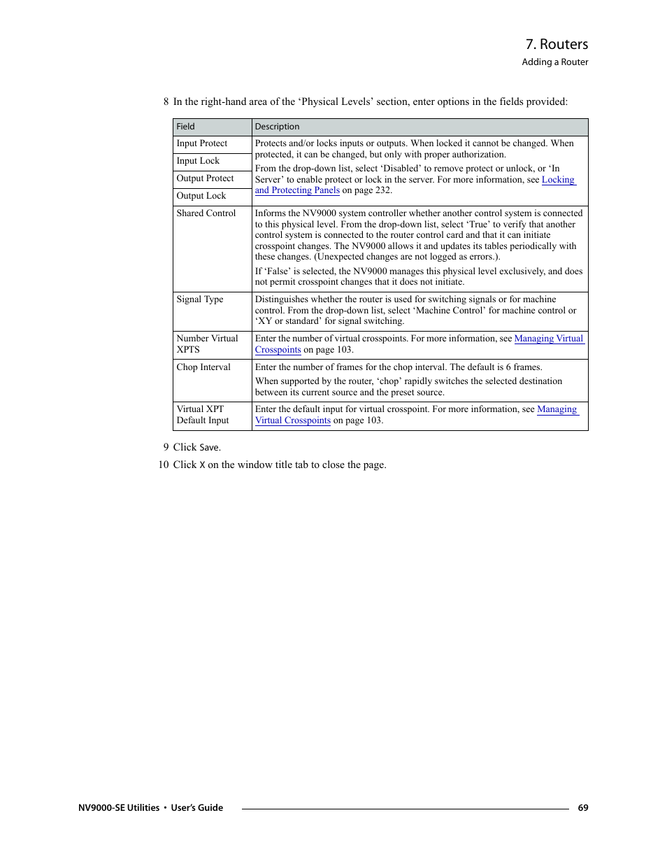 9 click save, Routers | Grass Valley NV9000-SE v.3.0 User Manual | Page 89 / 590