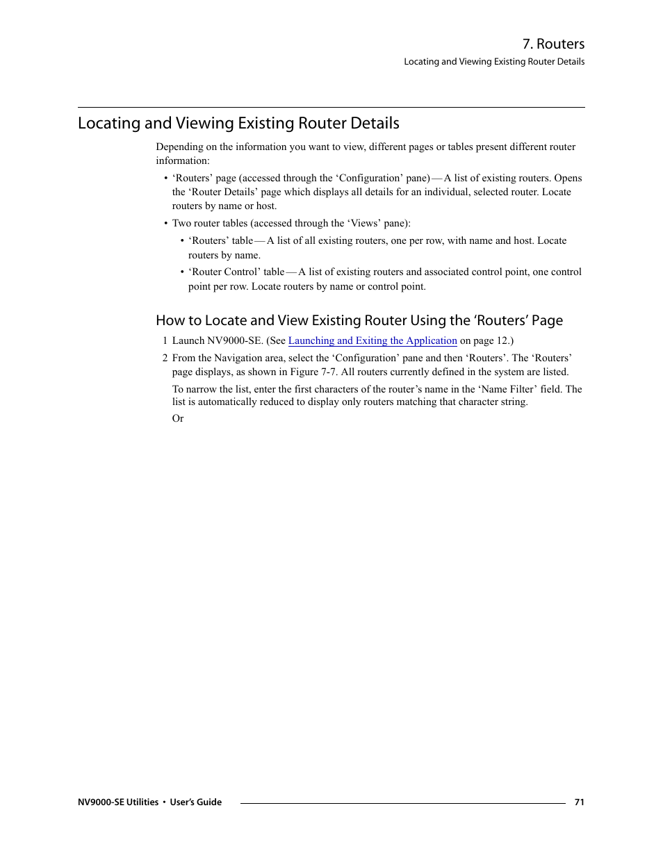 Locating and viewing existing router details, How to locate and view existing router, Routers | Grass Valley NV9000-SE v.3.0 User Manual | Page 91 / 590